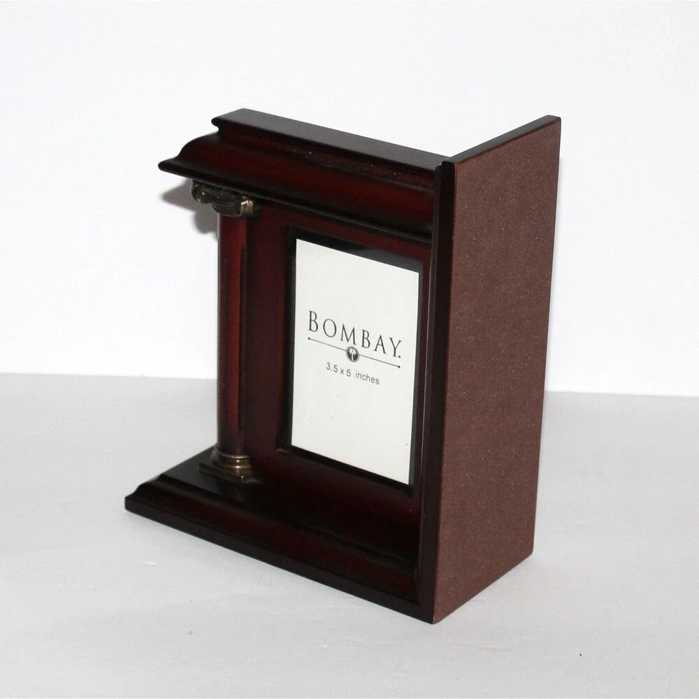 Bombay Frame Bookend Wood Column Photo 3.5